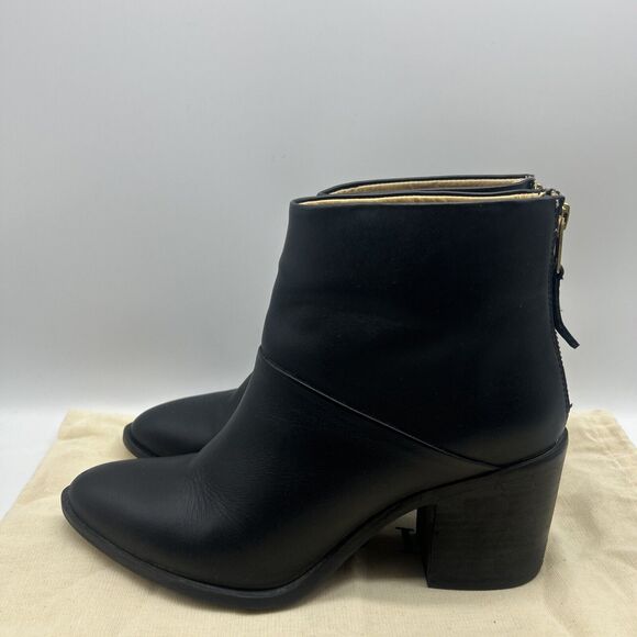 Nisolo Ankle Boots Womens 8 Black Heel Dari Commuter Leather Minimal - Picture 4 of 10